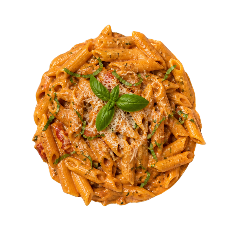 Bowl of creamy tomato pasta